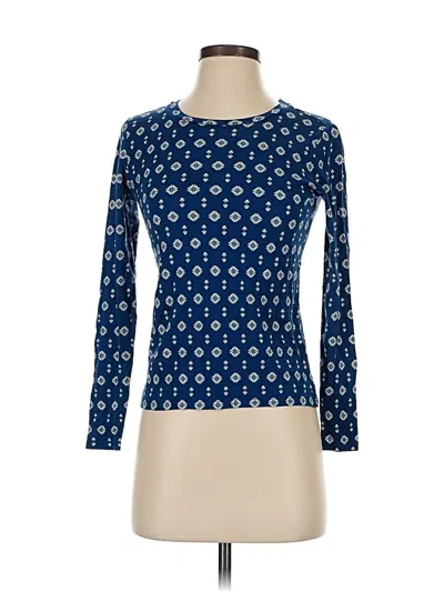 Pre-owned Ann Taylor Long Sleeve T-shirt In Blue