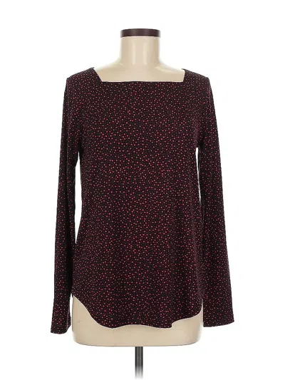Pre-owned Ann Taylor Long Sleeve T-shirt In Burgundy
