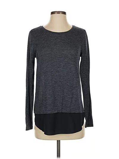 Pre-owned Ann Taylor Long Sleeve T-shirt In Gray