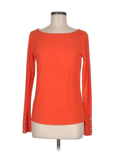Pre-owned Ann Taylor Long Sleeve T-shirt In Orange