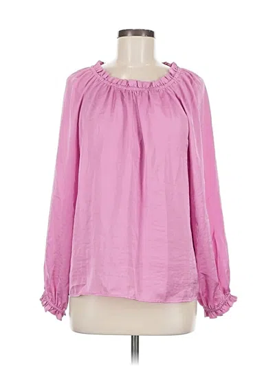 Ann Taylor Long Sleeve T-shirt In Pink