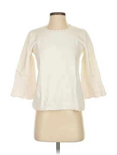 Pre-owned Ann Taylor Long Sleeve T-shirt In White