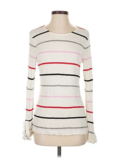 Pre-owned Ann Taylor Long Sleeve T-shirt In White