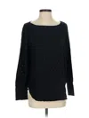 Ann Taylor Long Sleeve Top Black Boatneck Tops In Black
