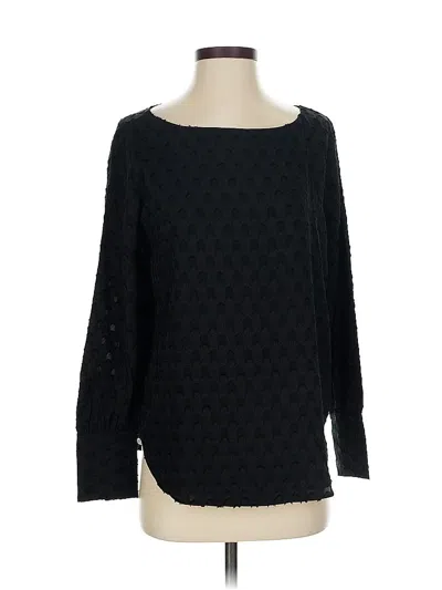 Ann Taylor Long Sleeve Top Black Boatneck Tops