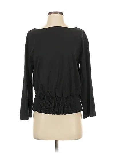 Pre-owned Ann Taylor Long Sleeve Top Black Boatneck Tops