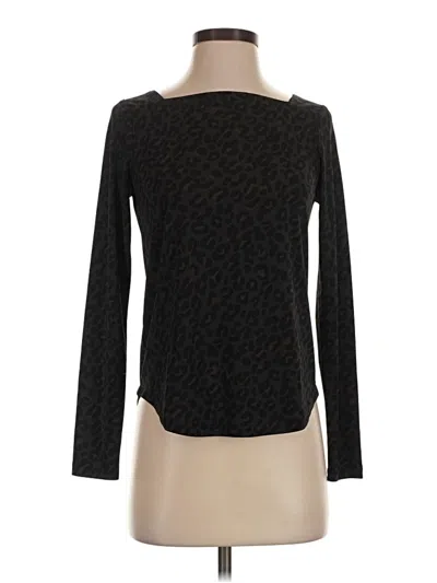 Ann Taylor Long Sleeve Top Black Boatneck Tops