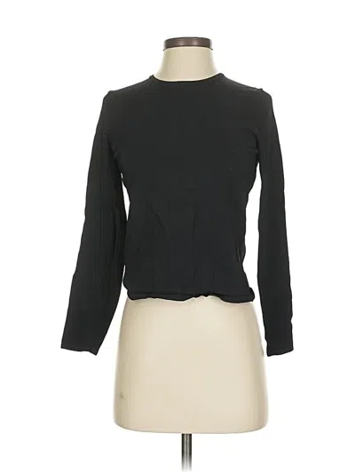 Pre-owned Ann Taylor Long Sleeve Top Black Crew Neck Tops