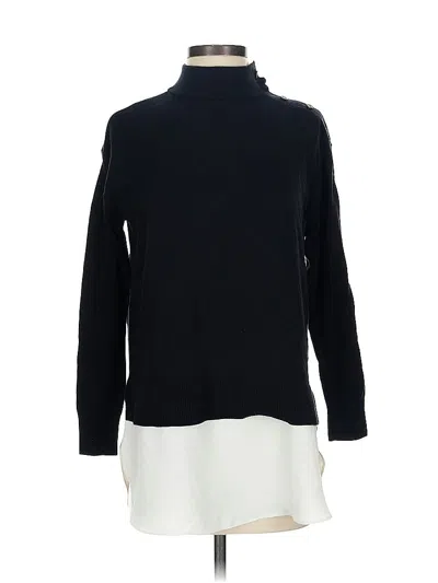 Pre-owned Ann Taylor Long Sleeve Top Black Turtleneck Tops