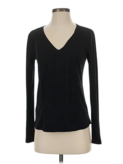 Pre-owned Ann Taylor Long Sleeve Top Black V Neck Tops