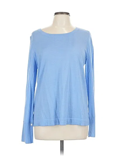 Pre-owned Ann Taylor Long Sleeve Top Blue Boatneck Tops