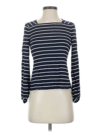 Pre-owned Ann Taylor Long Sleeve Top Blue Boatneck Tops