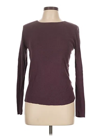 Pre-owned Ann Taylor Long Sleeve Top Burgundy Boatneck Tops