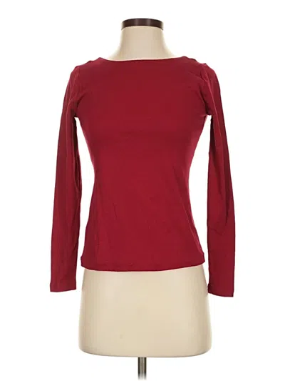 Pre-owned Ann Taylor Long Sleeve Top Burgundy Boatneck Tops