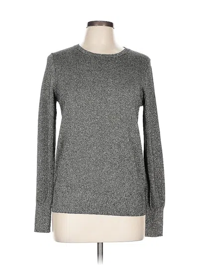 Pre-owned Ann Taylor Long Sleeve Top Gray Crew Neck Tops
