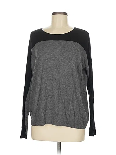 Pre-owned Ann Taylor Long Sleeve Top Gray Crew Neck Tops