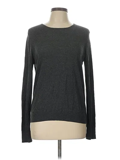 Pre-owned Ann Taylor Long Sleeve Top Gray Crew Neck Tops