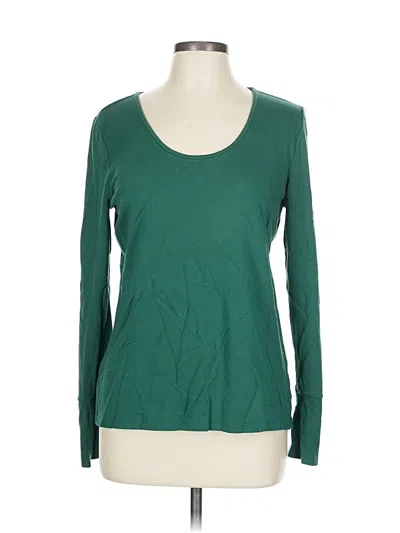 Pre-owned Ann Taylor Long Sleeve Top Green Scoop Neck Tops