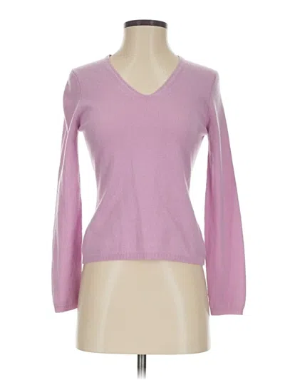 Pre-owned Ann Taylor Long Sleeve Top Purple V Neck Tops