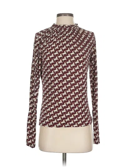 Pre-owned Ann Taylor Long Sleeve Top Red Turtleneck Tops