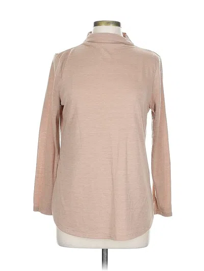 Pre-owned Ann Taylor Long Sleeve Top Tan Turtleneck Tops In Brown