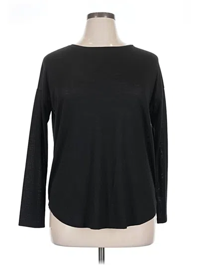 Ann Taylor Long Sleeve T-shirt In Black
