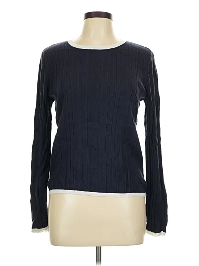 Pre-owned Ann Taylor Long Sleeve T-shirt In Blue