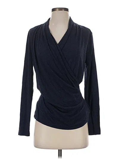 Pre-owned Ann Taylor Long Sleeve T-shirt In Blue