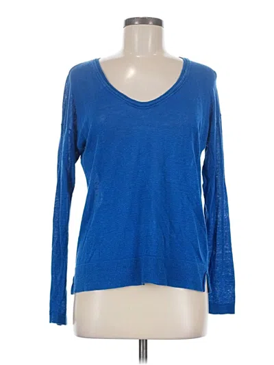 Pre-owned Ann Taylor Long Sleeve T-shirt In Blue