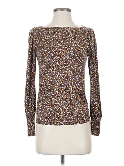 Pre-owned Ann Taylor Long Sleeve T-shirt In Brown