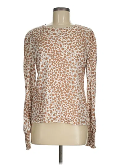 Pre-owned Ann Taylor Long Sleeve T-shirt In Brown