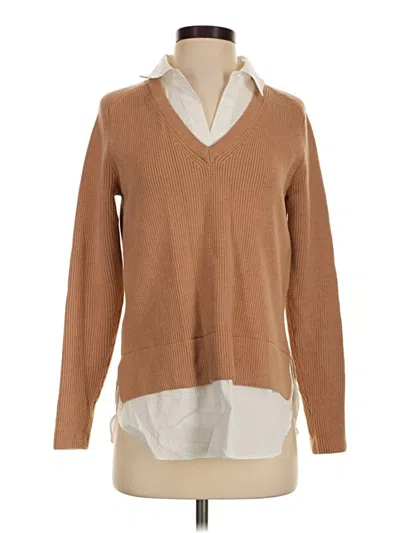 Pre-owned Ann Taylor Long Sleeve T-shirt In Brown