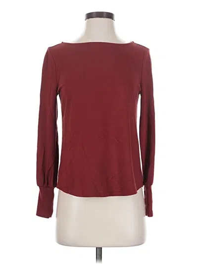 Pre-owned Ann Taylor Long Sleeve T-shirt In Burgundy