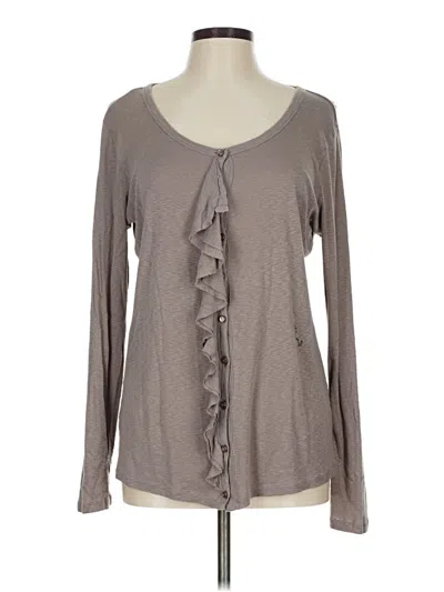 Pre-owned Ann Taylor Long Sleeve T-shirt In Gray