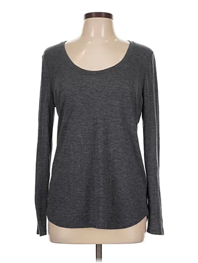 Pre-owned Ann Taylor Long Sleeve T-shirt In Gray