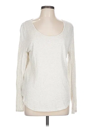 Pre-owned Ann Taylor Long Sleeve T-shirt In Ivory