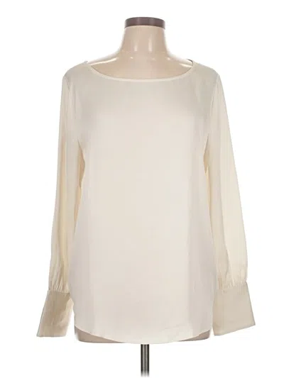 Pre-owned Ann Taylor Long Sleeve T-shirt In Ivory