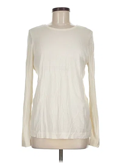 Pre-owned Ann Taylor Long Sleeve T-shirt In Ivory