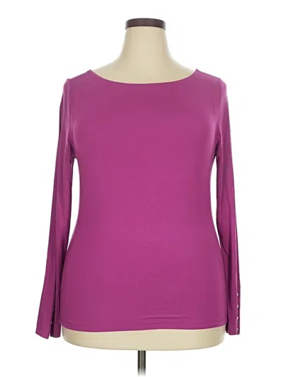 Pre-owned Ann Taylor Long Sleeve T-shirt In Purple