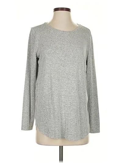 Pre-owned Ann Taylor Long Sleeve T-shirt In Silver