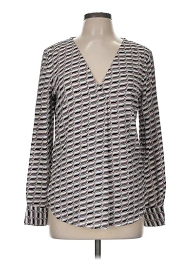 Pre-owned Ann Taylor Long Sleeve T-shirt In Silver