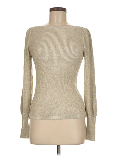 Pre-owned Ann Taylor Long Sleeve T-shirt In Tan
