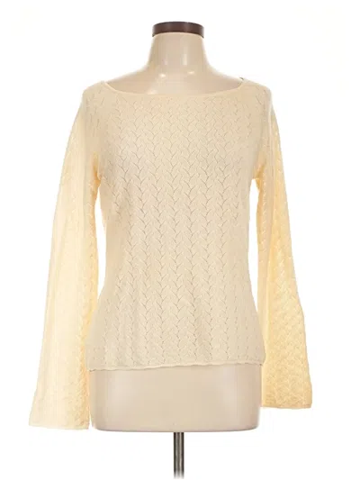 Pre-owned Ann Taylor Long Sleeve T-shirt In White