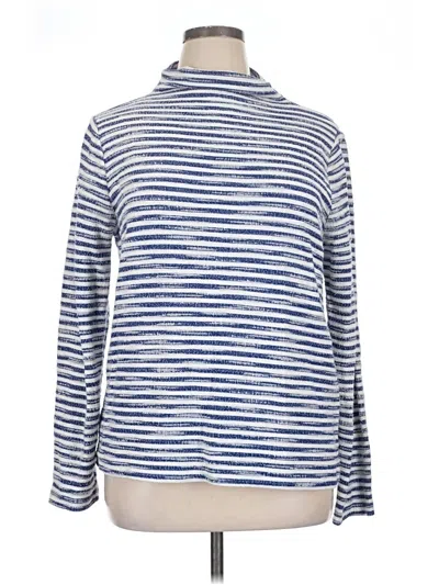 Pre-owned Ann Taylor Long Sleeve Turtleneck In Blue