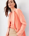 Ann Taylor Longer Tailored Double Breasted Blazer In Vivid Apricot