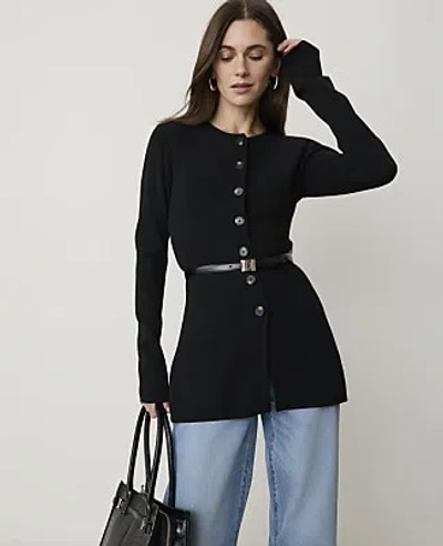 Ann Taylor Longline Cardigan In Black