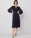 Ann Taylor Lurex Clip Midi Dress In Night Sky