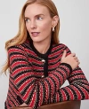 Ann Taylor Lurex Tweed Jacket In Red Multi