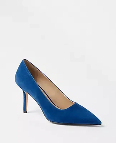 Ann Taylor Mae Suede Pumps In Navy Blue