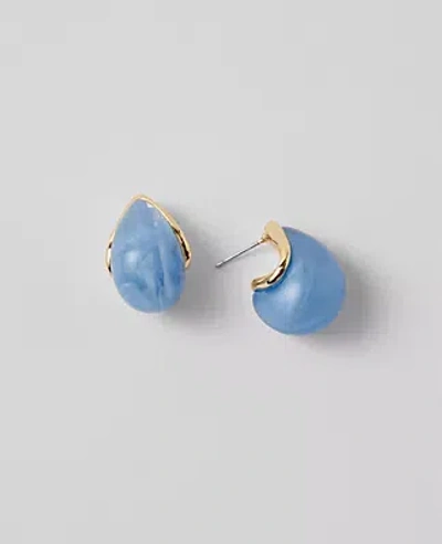 Ann Taylor Marbleized Mini Hoop Earrings In Sky Blue